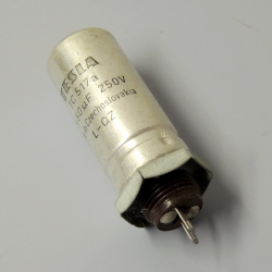 TC517a kondenzátor elektrolyt. 2x50µF/250V Tesla - NOS