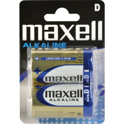 Baterie alkalické D Maxell LR20 1,5V mono velký 2ks